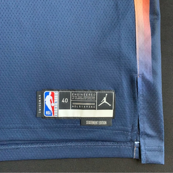 NWT Jordan Obi Toppin New York Knicks #1 Blue Statement Swingman Jersey 40 Men S - Picture 5 of 7